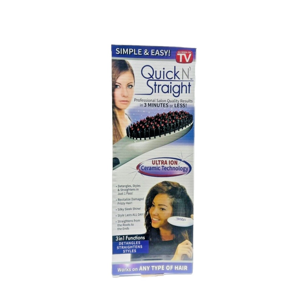 Quick N'‎ Straight 3-in-1 Hair Straightener Brush Ultra Ion Ceramic Technology
